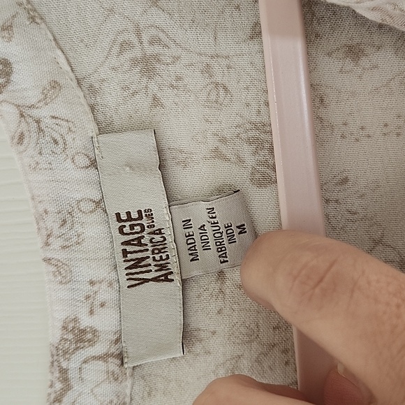 Vintage America Cream Floral Top - Picture 2 of 5